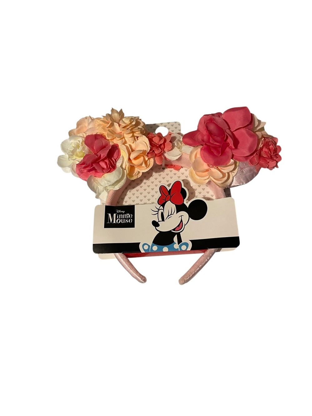Disney Minnie Mouse Floral Ears Headband - Pink Peach Cream